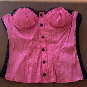 Pink Lace Open back Top